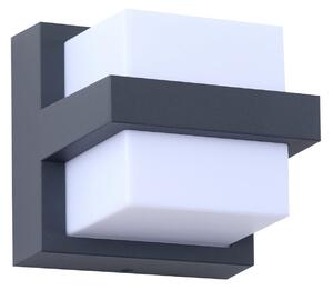 Zewnętrzna Lampa Lindby, Fyra, ściemnialny, szary, balkon, aluminium, nowoczesny
