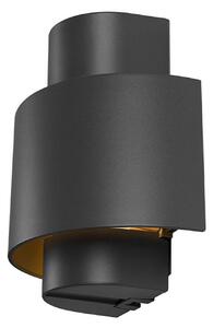 Photoni Cyl Na zewnątrz Lampa Ścienna Cylindrical Black
