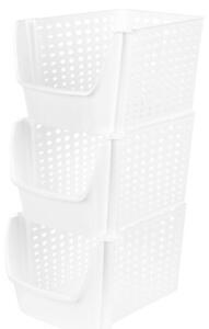 Pojemnik na warzywa i owoce biały 29x21x16 cm 3 szt