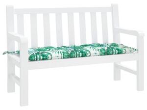 Poduszka na ławkę ogrodową, wzór w liście, 120x50x7 cm, tkanina