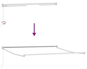 Stylowy składany parasol przeciwsłoneczny z czerwono-białym paskiem 350 x 250 cm