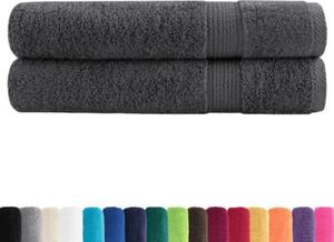 Ręczniki premium, solund, 2 szt., antracytowe, 80x200 cm, 600 g/m²