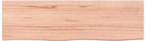 Półka, brązowa, 100x30x(2-4) cm, lakierowane lite drewno dębowe