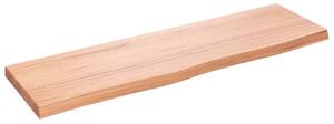 Półka, brązowa, 100x30x(2-4) cm, lakierowane lite drewno dębowe