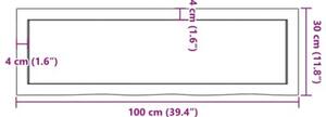 Półka, brązowa, 100x30x(2-4) cm, lakierowane lite drewno dębowe