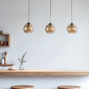Lampa Wisząca Lindby, Sofian, ściemnialny, antyczny mosiądz, salon, szkło, nowoczesny
