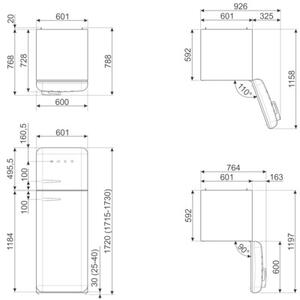 Lodówka SMEG FAB30RCR6 Retro 172cm Kremowa