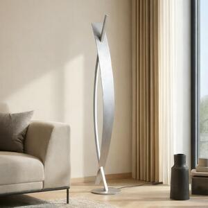 Lampa Podłogowa Lucande, Marija, ściemnialny, metaliczny, salon, metal, nowoczesny