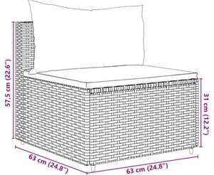Zestaw Mebli Ogrodowych Komplet Wypoczynkowy Z Poduszkami 5-Częściowy Czarny Rattan Na Taras Balkon Ogród