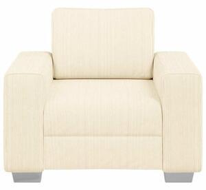 Sofa fotel kremowy 100x77x82 cm tkanina kordowa