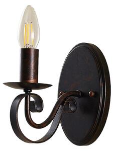 Lampa Ścienna Lucande, Caleb, ściemnialny, brąz rdzawy, przedpokój, metal, dworkowy | rustykalny