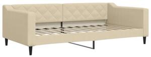 Sofa z materacem do spania, kremowa, 100x200 cm, tkanina