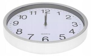 Zegar ścienny 25cm cichy płynna praca duże cyfry srebrny 2315