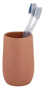 Brązowy kubek na szczoteczki do zębów ceramiczny Fablo – Wenko