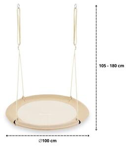 Huśtawka bocianie gniazdo HyperMotion - średnica 100 cm, kolor beżowy boho