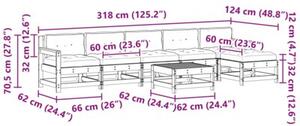 Modularny zestaw mebli ogrodowych z litego drewna sosnowego w woskowym brązie