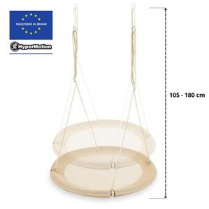 Huśtawka bocianie gniazdo HyperMotion - średnica 100 cm, kolor beżowy boho