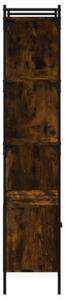 Biblioteczka z drzwiczkami, przydymiony dąb, 76,5x30x154,5 cm