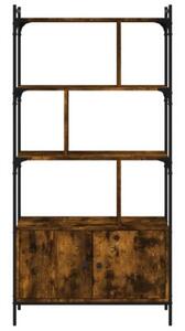 Biblioteczka z drzwiczkami, przydymiony dąb, 76,5x30x154,5 cm