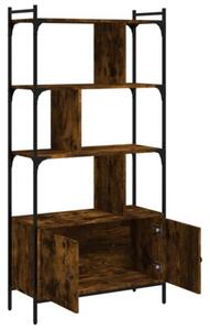 Biblioteczka z drzwiczkami, przydymiony dąb, 76,5x30x154,5 cm