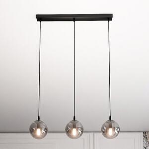 Lampa wisząca COSMO 3 BL GRAFIT loft, klosz grafit, czarna