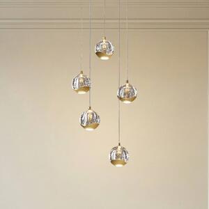Lampa Wisząca Lucande, Hayley, transparentny, salon, szkło, nowoczesny