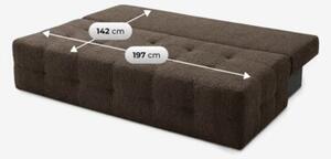 Sofa Rozkładana Kanapa z Funkcją Spania Dwuosobowa Do Salonu Brązowa MORANA