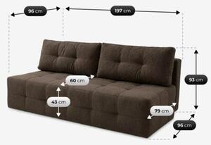 Sofa Rozkładana Kanapa z Funkcją Spania Dwuosobowa Do Salonu Brązowa MORANA