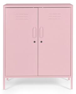 Jasnoróżowa metalowa szafka z zamkiem 80x101,5x40 cm Cambridge – Yes Everyday