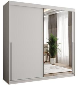 Szafa przesuwna z lustrem Garderoba SIMA T2 200 biały + u. czarny