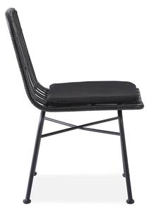 Krzesło ogrodowe K401, krzesło rattanowe, meble ogrodowe, czarne