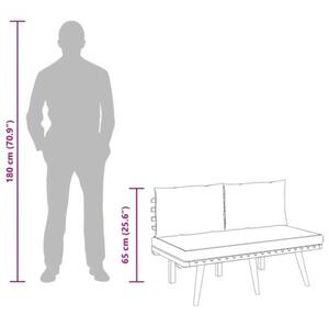 Ławka ogrodowa z poduszkami, 115 cm, lite drewno akacjowe