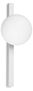 Biały kinkiet lampa ścienna szklana kula na listwie Ideal Lux 328478 Binomio ap1 G9 33.3x12x15cm