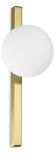 Mosiężno-biały kinkiet lampa ścienna szklana kula na listwie Ideal Lux 311319 Binomio ap1 G9 33.3x12x15cm