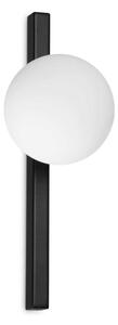 Czarno-biały kinkiet lampa ścienna szklana kula na listwie Ideal Lux 310664 Binomio ap1 G9 33.3x12x15cm