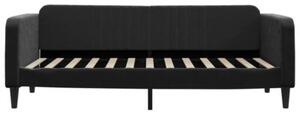 Sofa z materacem do spania, czarna, 90x200 cm, aksamit
