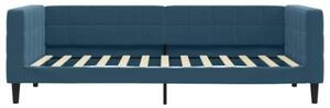 Sofa z funkcją spania, niebieska, 100x200 cm, obita aksamitem