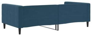 Sofa z funkcją spania, niebieska, 100x200 cm, obita aksamitem
