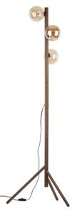 Lampa podłogowa TK Lighting Estera Wood 16151 drewniana brąz + 3 szklane klosze bursztynowe, G9, włącznik nożny, 150 cm