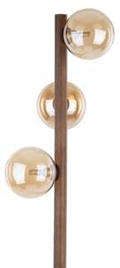 Lampa podłogowa TK Lighting Estera Wood 16151 drewniana brąz + 3 szklane klosze bursztynowe, G9, włącznik nożny, 150 cm