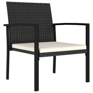 Krzesła ogrodowe, 2 szt., rattan pe, czarne