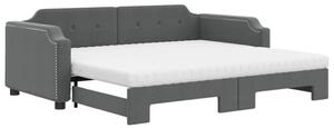 Sofa rozsuwana z materacami, ciemnoszara, 90x200 cm, tkanina
