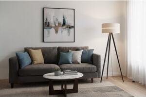 Lampa podłogowa trójnóg czarny Light Home LH Len Duo 1xE27 40cm abażur walec jasny beżowy L01