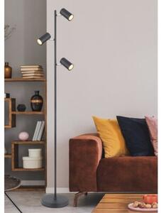 Lampa podłogowa Globo ROBBY 57910SB czarny mat metal 154 cm, 3xGU10, przewód 1,8 m z włącznikiem