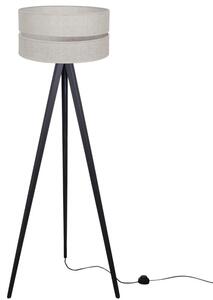 Lampa podłogowa trójnóg czarny Light Home LH Len Duo 1xE27 40cm abażur walec jasny beżowy L01