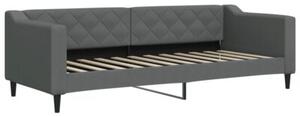 Sofa rozsuwana z szufladami, ciemnoszara, 80x200 cm, tkanina