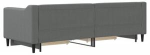 Sofa rozsuwana z szufladami, ciemnoszara, 80x200 cm, tkanina