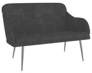 Ławka, czarna, 110x76x80 cm, obita aksamitem