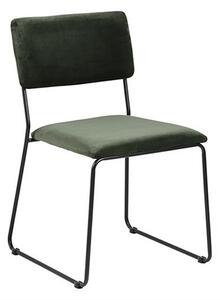 Welwetowe tapicerowane krzesło Nadio - zielone