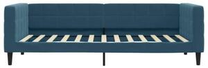 Sofa z materacem do spania, niebieska, 90x200 cm, aksamit